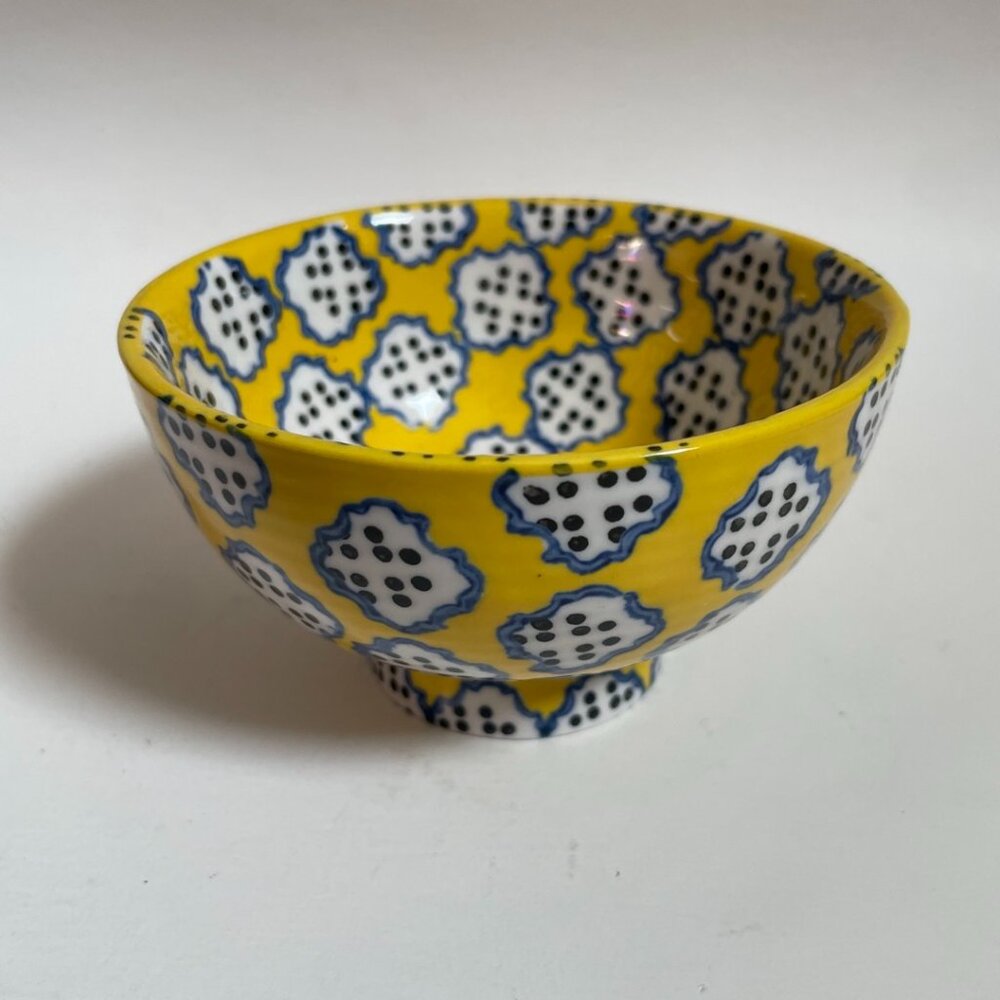 Yellow Bird Pattern Ceramic Bowl
